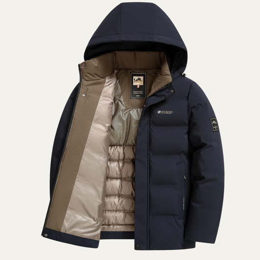 Men's Cotton Padded Winter Jacket with Hood - Fashinoza