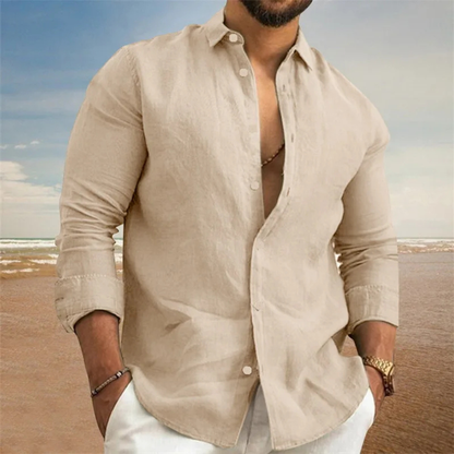 Men's Cotton Linen Shirt Lightweight