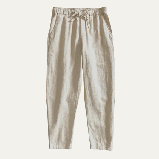 Men's Linen Jogger Pants Elastic Waist Lightweight - Fashinoza