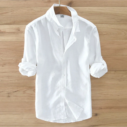 Men's Linen Italian Style Button Up Shirt