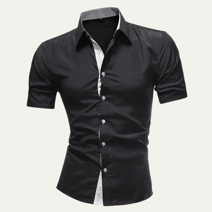 Men's Business Shirt Solid Button-Up