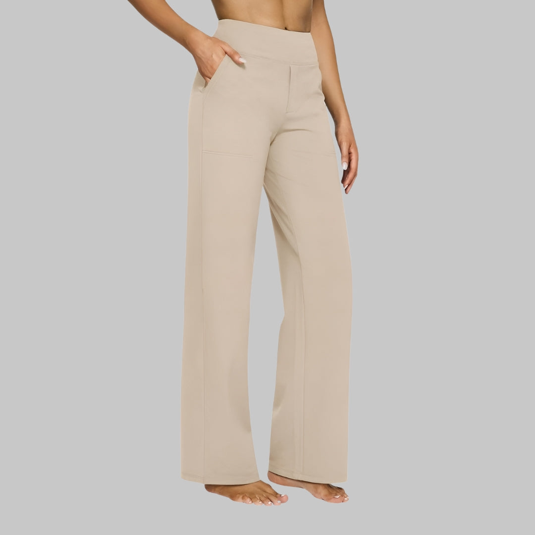 Relaxed High-Waist Straight-Leg Pants