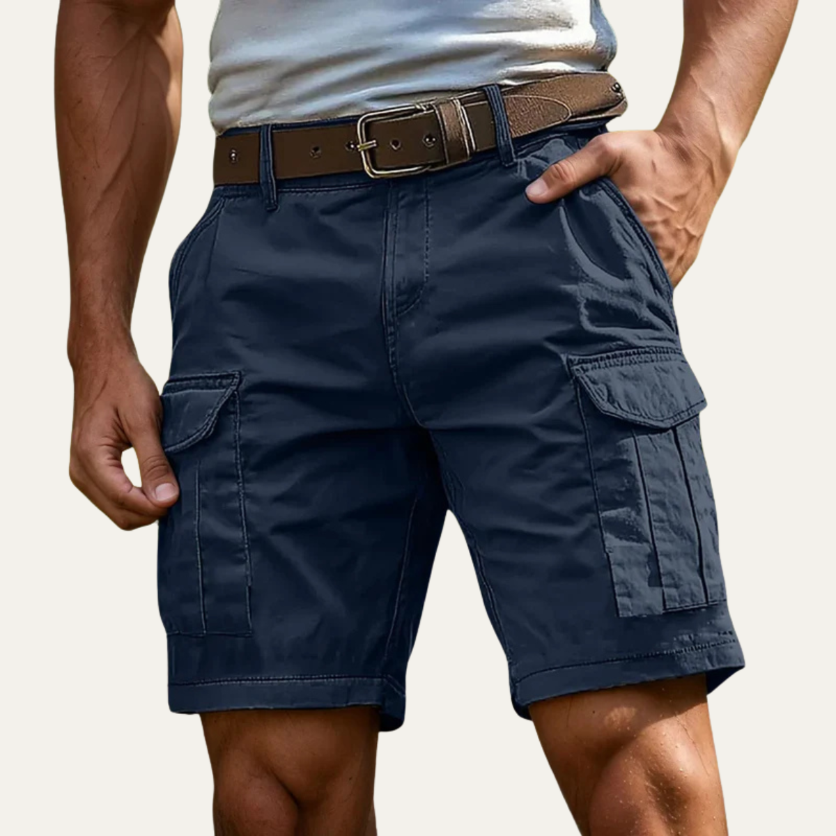 Men's Summer Utility Shorts Cotton With Pockets