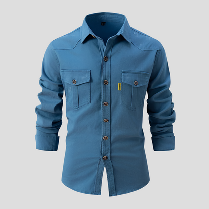 Mens Casual Button Down Shirt Durable Cotton