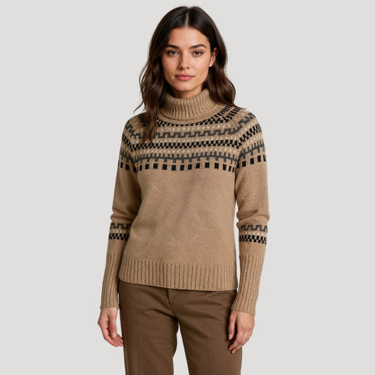 Jenna | Women’s Spring Pattern Turtleneck Sweater