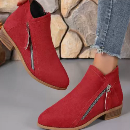 Women's Side Zip Block Heel Ankle Orthopedic  Boots