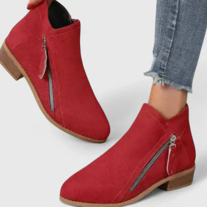 Women's Side Zip Block Heel Ankle Orthopedic  Boots