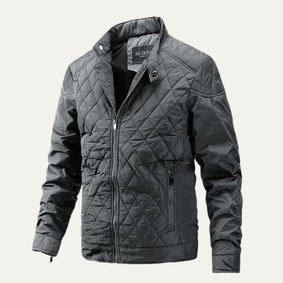 Crestfall Men's Quilted Padded Jacket Warm Zip Up