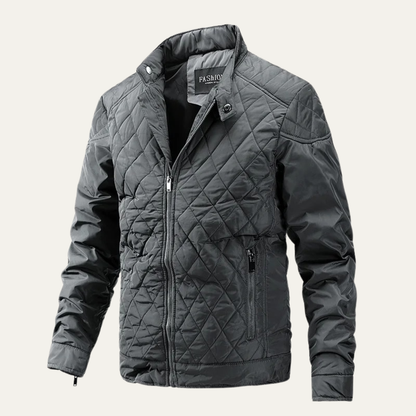 Crestfall Men's Quilted Padded Jacket Warm Zip Up