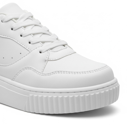 Women's Breathable White Walking Flat Sneakers Outdoor Running Fashion Sports Footwear