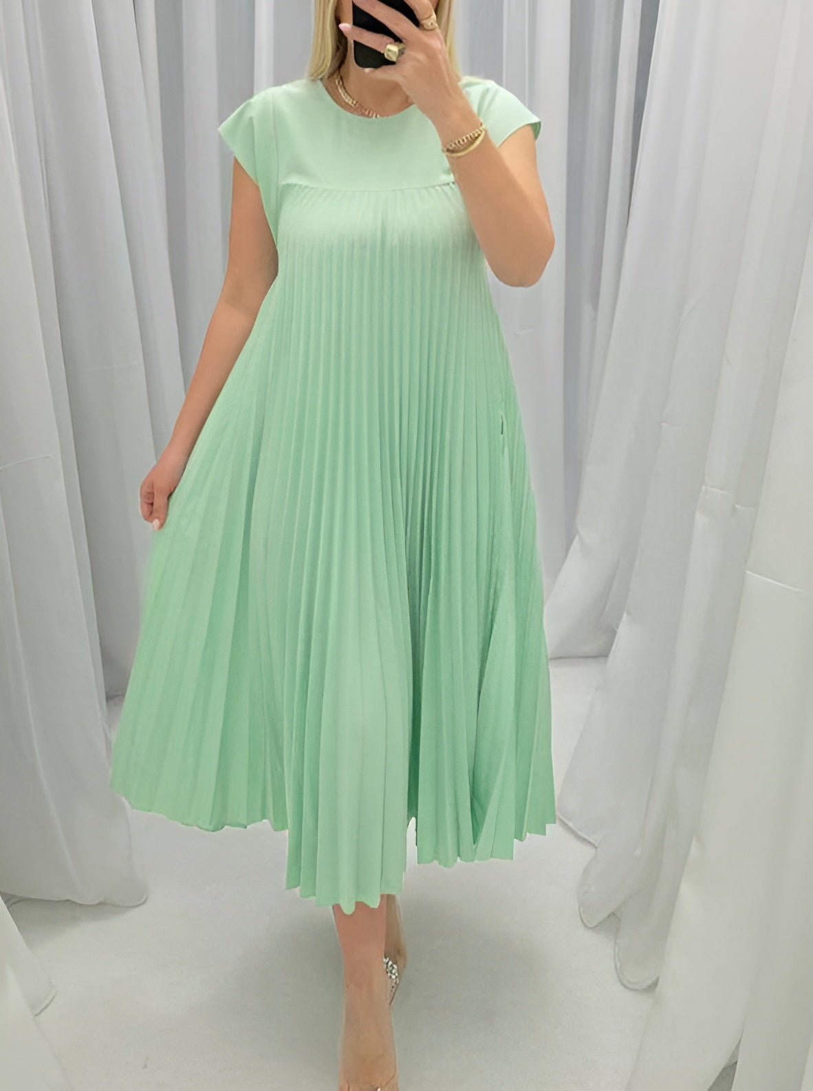 Women's Pleated Evening Dress Elegant