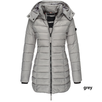 Long Quilted Winter Puffer Coat for Women