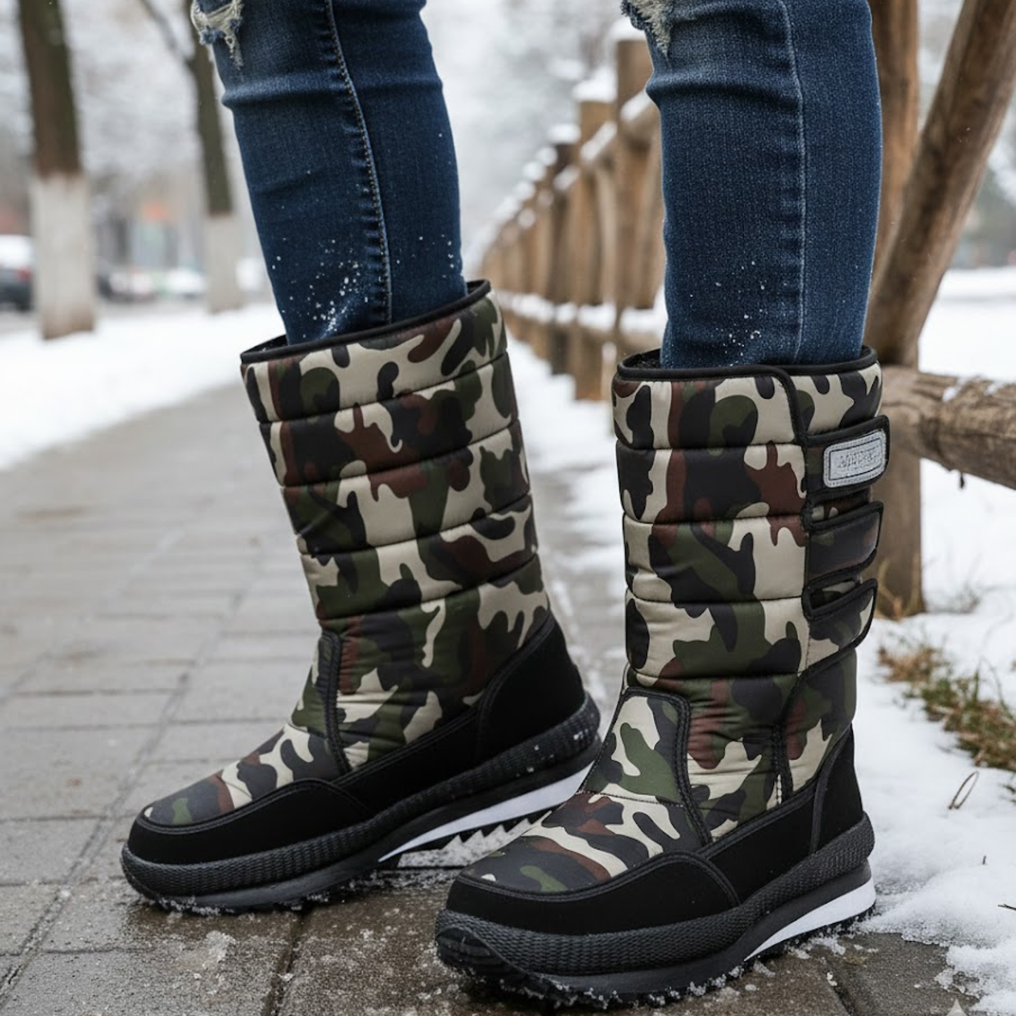 Women's Trendsetting Waterproof Platform Snow Boots Warm Thick Plush Winter Footwear
