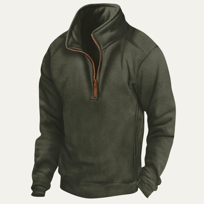Men's Tactical Fleece Sweater Quarter Zip Collar