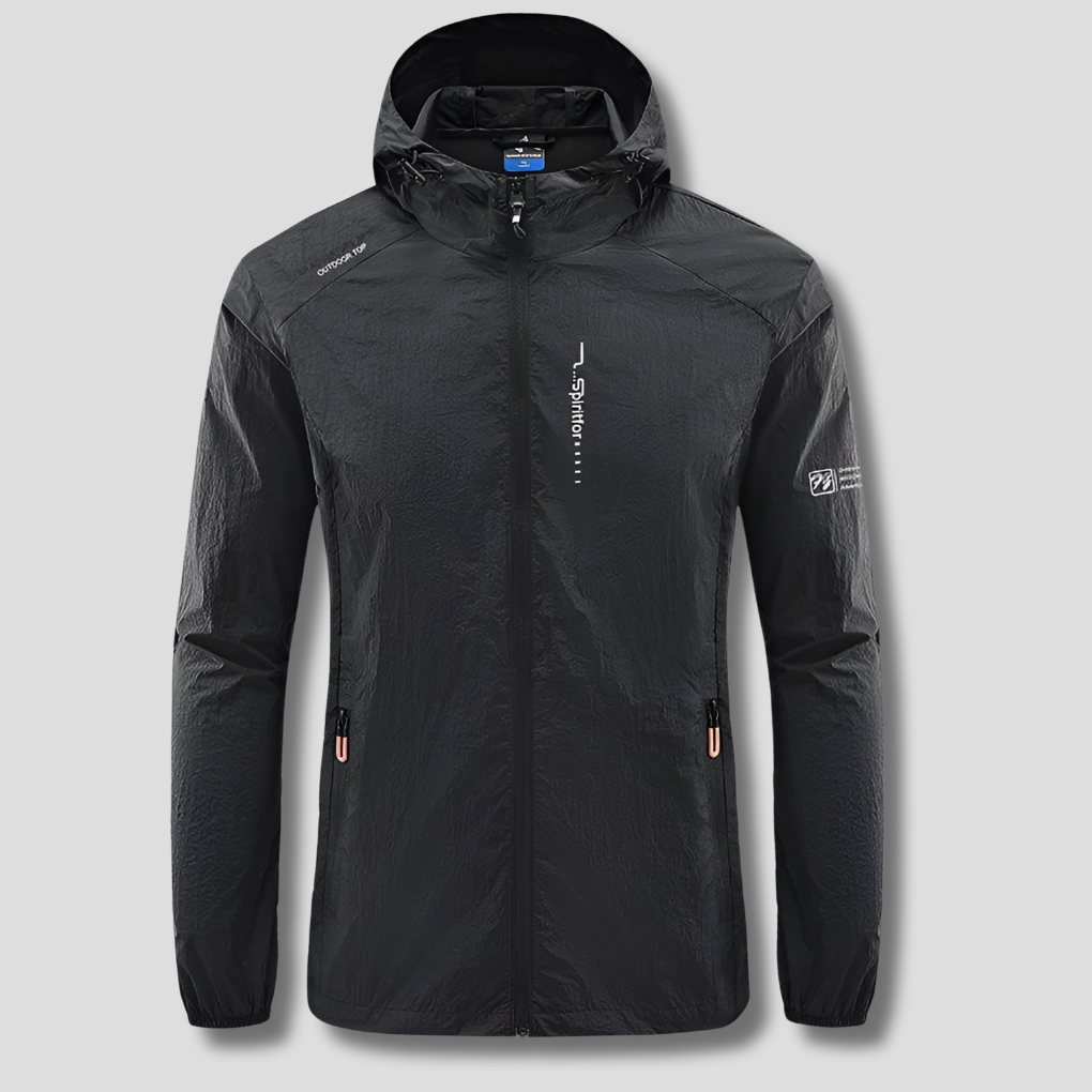 Men's Hooded Summer Jacket Windproof Water Resistant