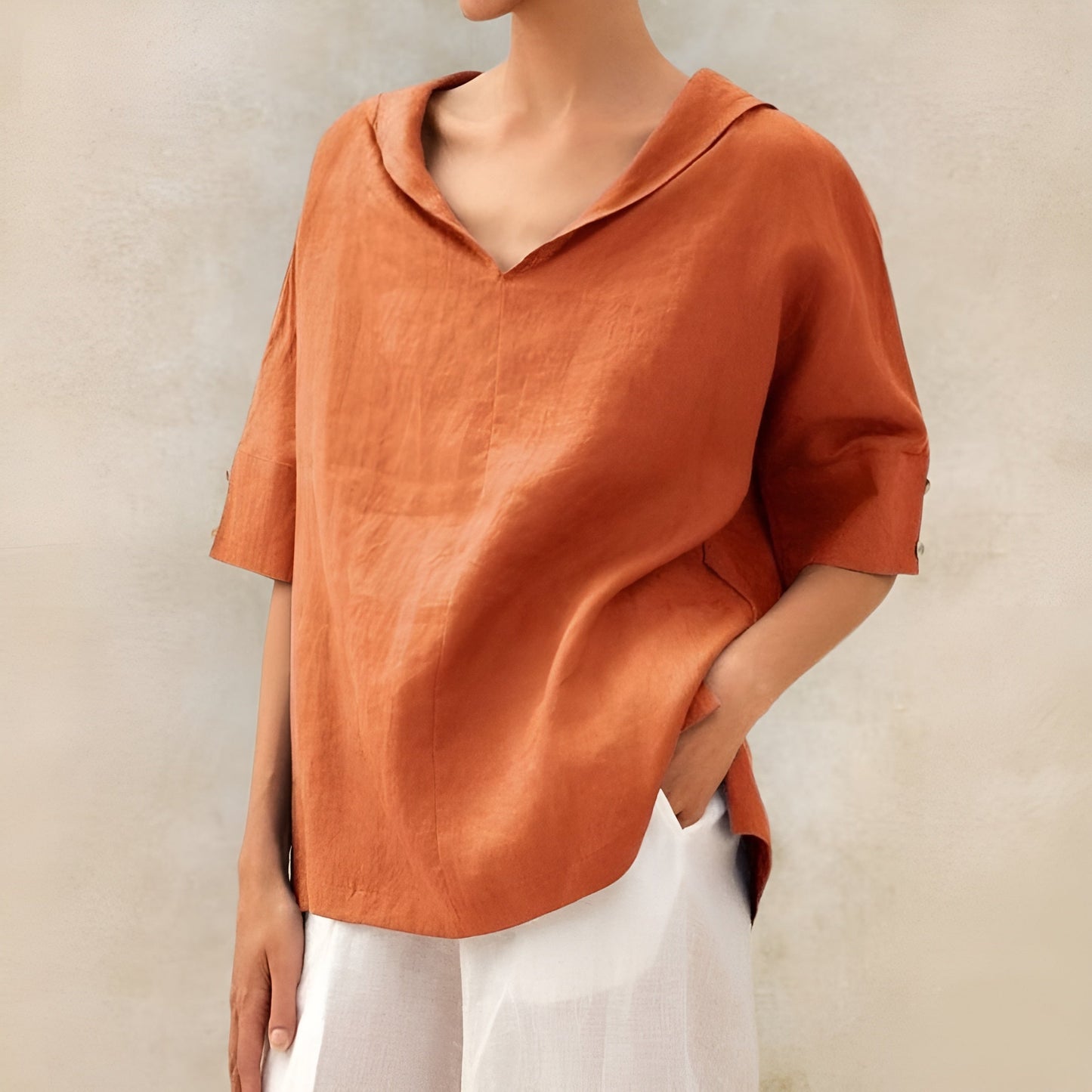 Women's Relaxed Fit Short Sleeve Blouse