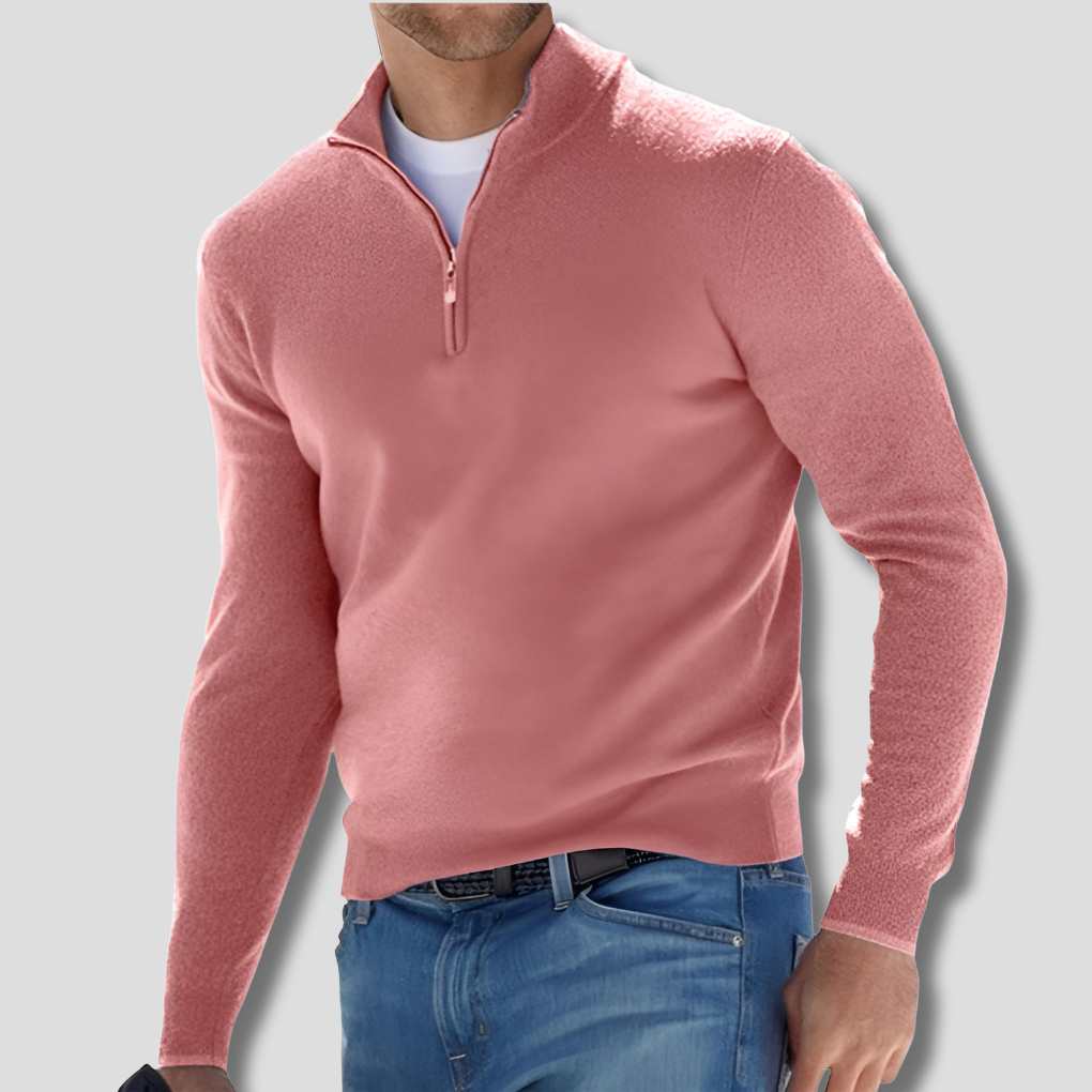 Men's Cotton Sweater Zipper Collar