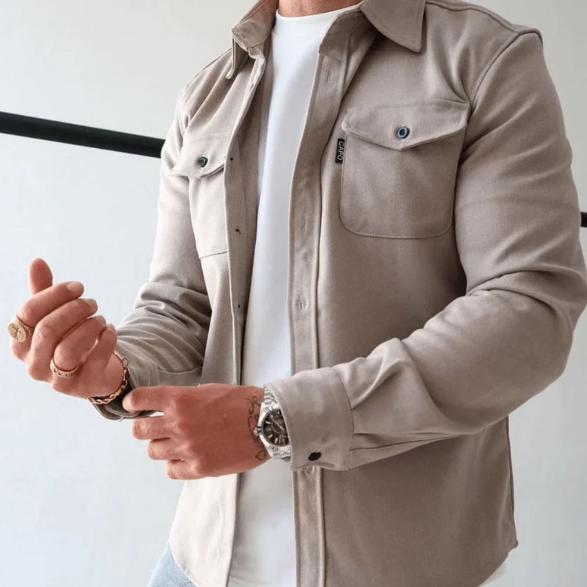 Men's Casual Shirt Jacket Cotton Overshirt