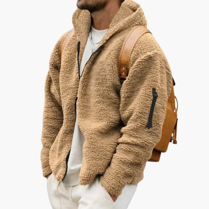 Men's Fleece Hooded Jacket Full Zipper