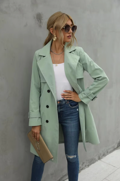 Women's Double-Breasted Trench Coat Classic Fit