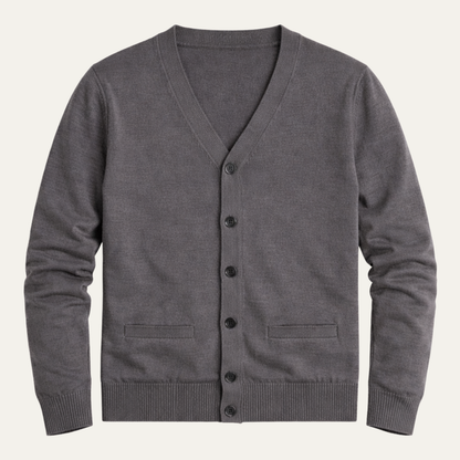 Men's V Neck Lightweight Knit Cardigan - Fashinoza