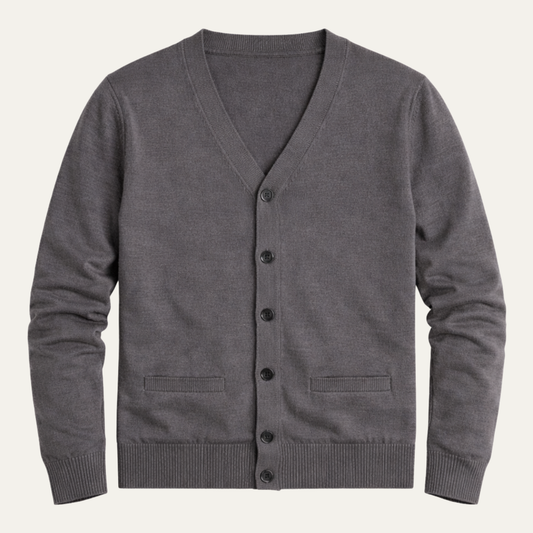 Men's V Neck Lightweight Knit Cardigan - Fashinoza