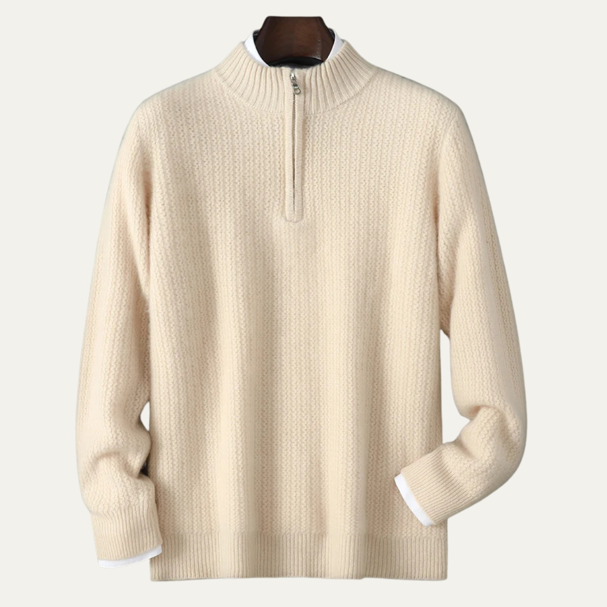 Valladolid Men's Knit Sweater Quarter Zip High Collar