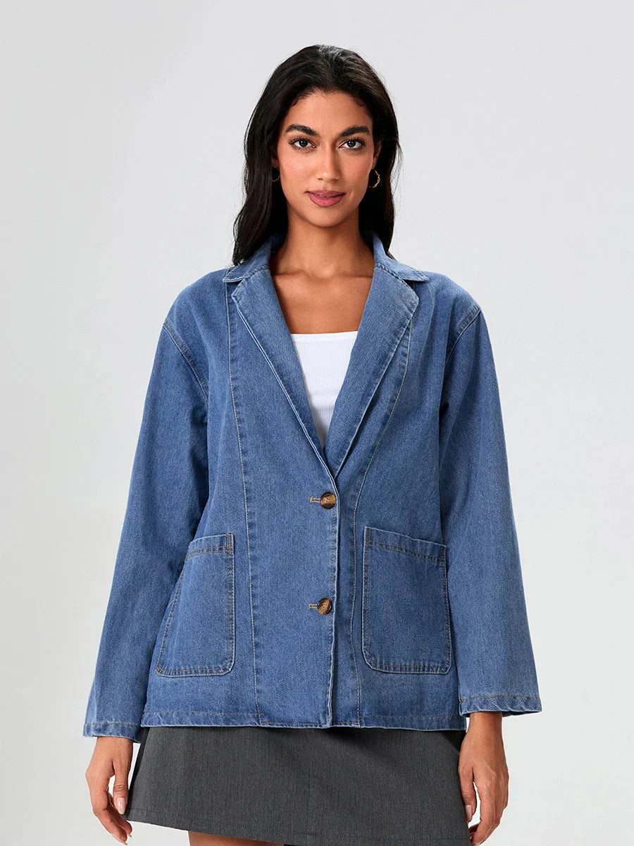 Urbanedge Mens Classic Fit Denim Blazer - Fashinoza