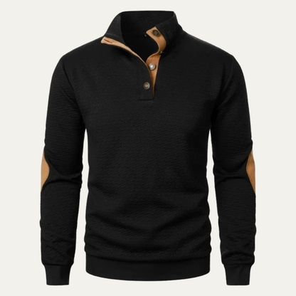 Mens Polo Sweater Button Down Lapel Cotton