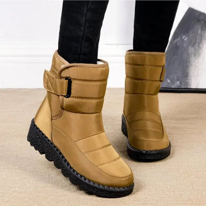 Women's Ankle Boots Leather Side Strap Winter Brown