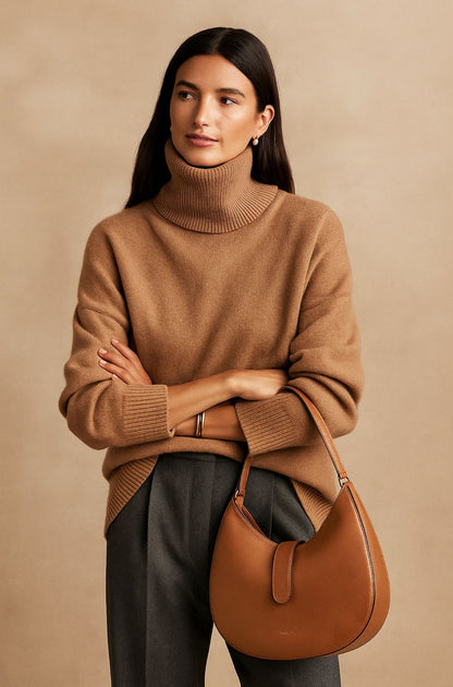 Women's Long Sleeve Turtleneck Sweater Knit Pullover