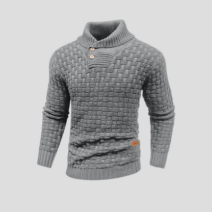 Men's Half Collar Button Up Sweater