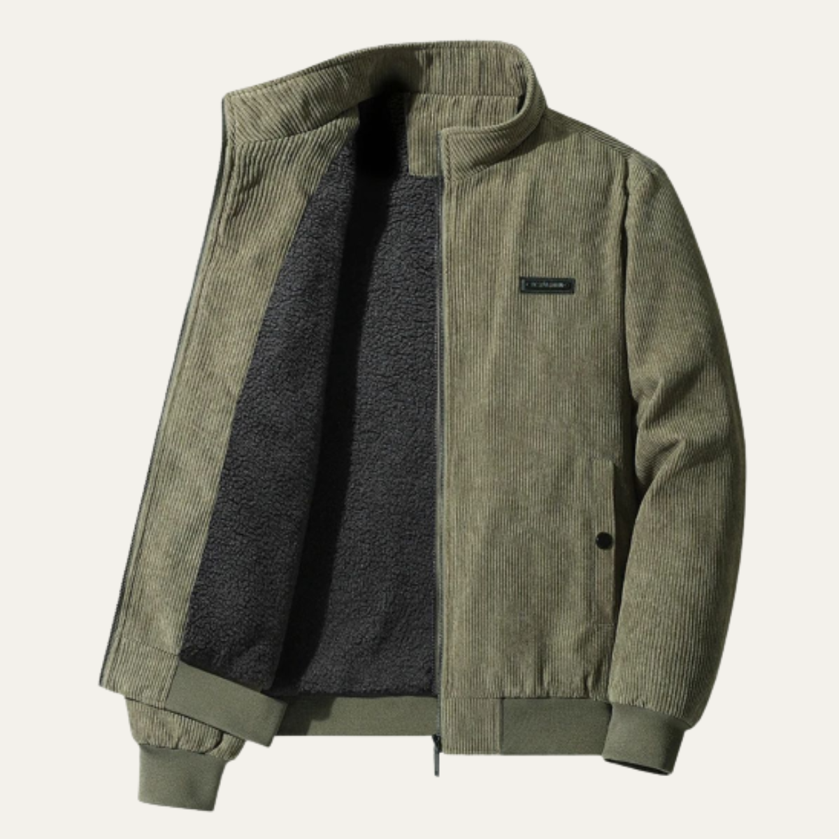 Mens Modern Corduroy Jacket Fleece Lined