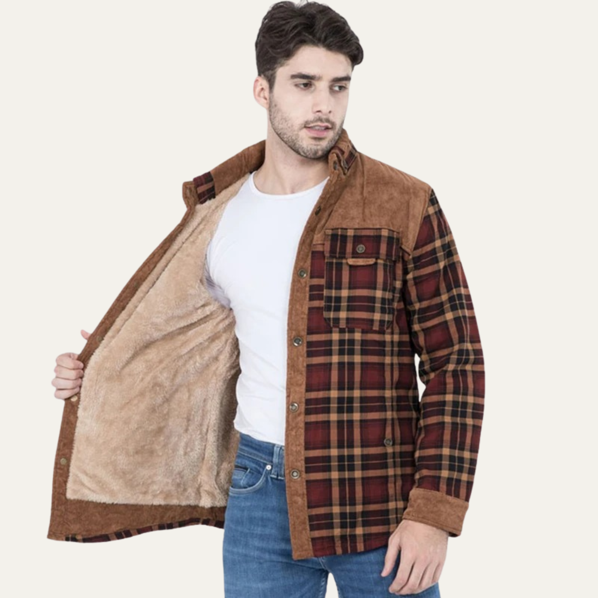 Men's Flannel Jacket Fleece Lined Plaid