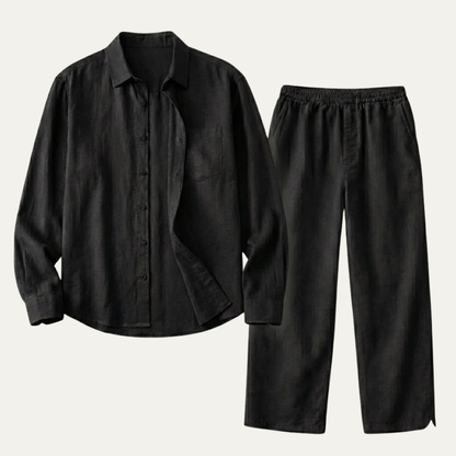 Men's Linen Shirt And Pants Oversized Set