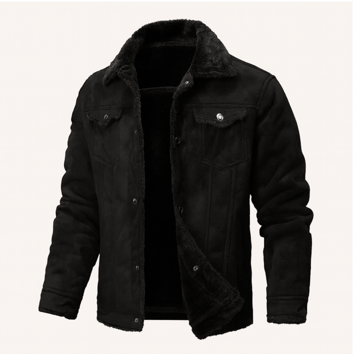 Men's Shearling Leather Jacket Vintage Style