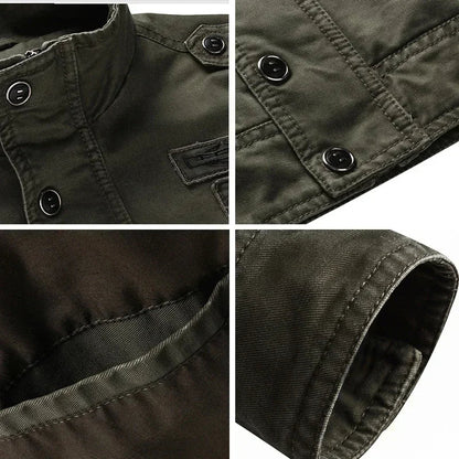 Men's Military Jacket Rugged Cotton Tan