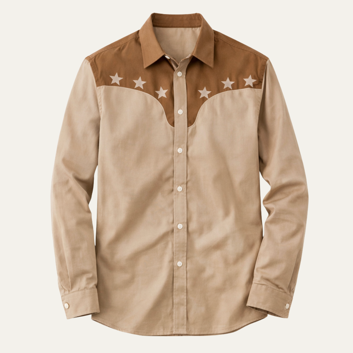 Men's Western Denim Shirt Two Tone Patchwork Blue - Fashinoza