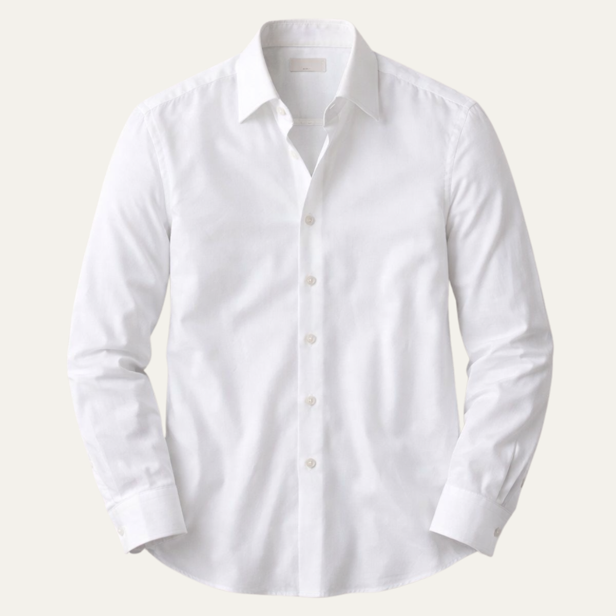 Men's Italian Collar Button Up Shirt White Cotton - Fashinoza