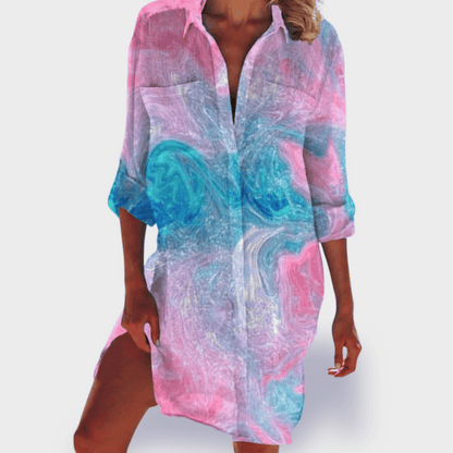 Women's Floral Draped Sundress Casual Summer Dress