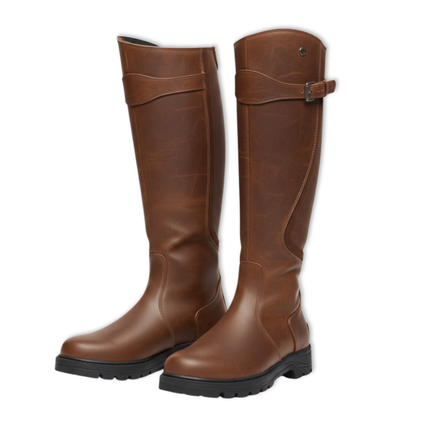 Women's Long Suede Knee-High Square Heel Boots