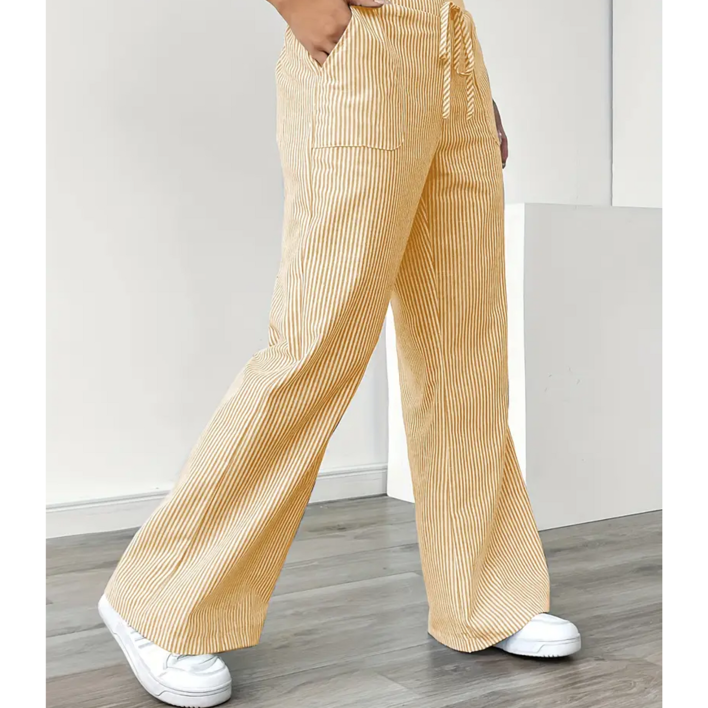 Women's Striped Pants With Pockets