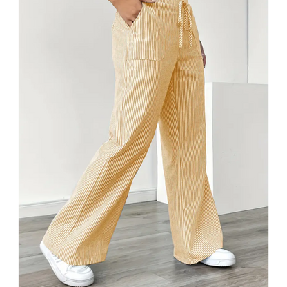 Women's Striped Pants With Pockets