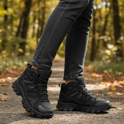 Women's High-Top Winter Hiking Boots Rainproof Plus Velvet Warm Non-Slip Outdoor Shoes