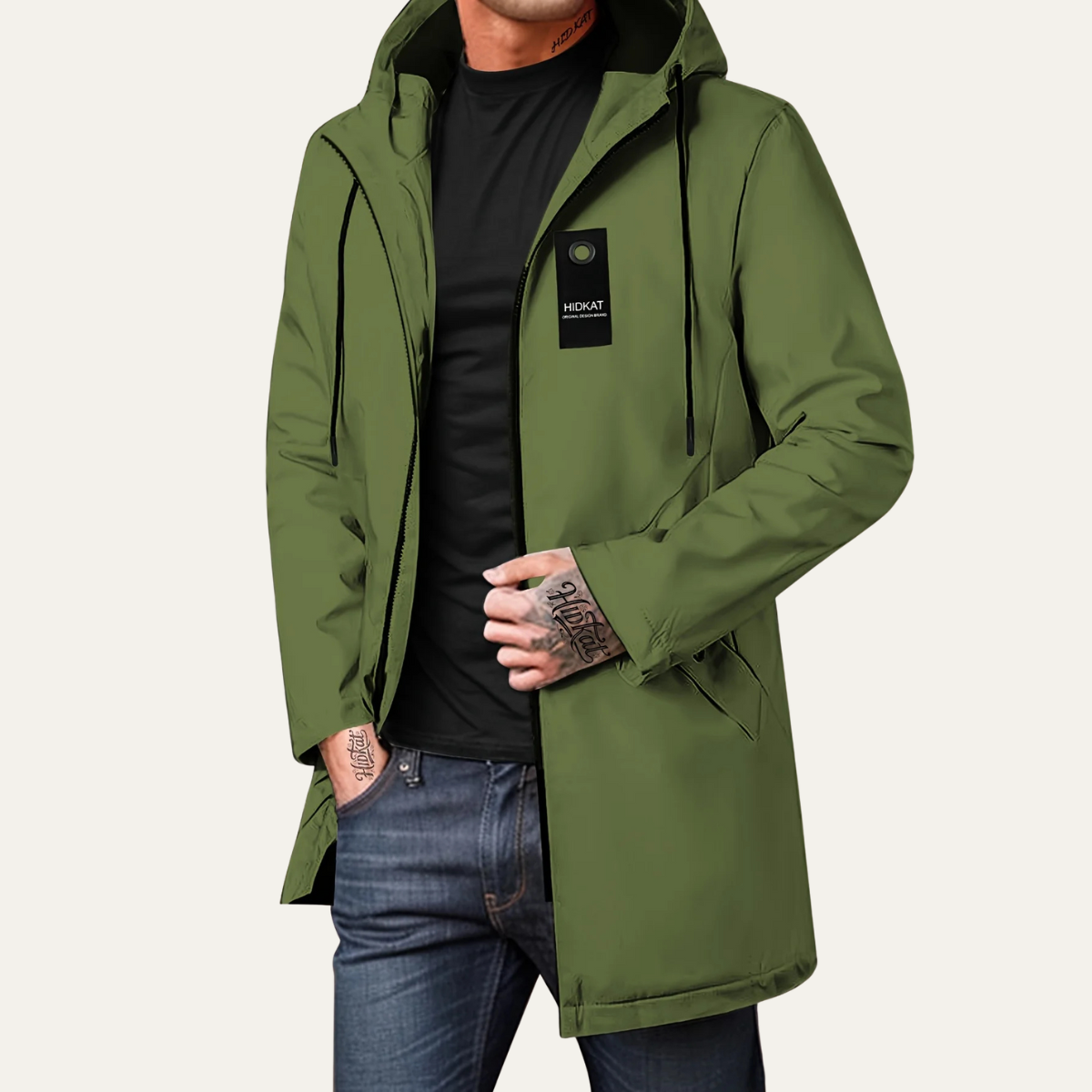Men's Lightweight Drawstring Hooded Jacket