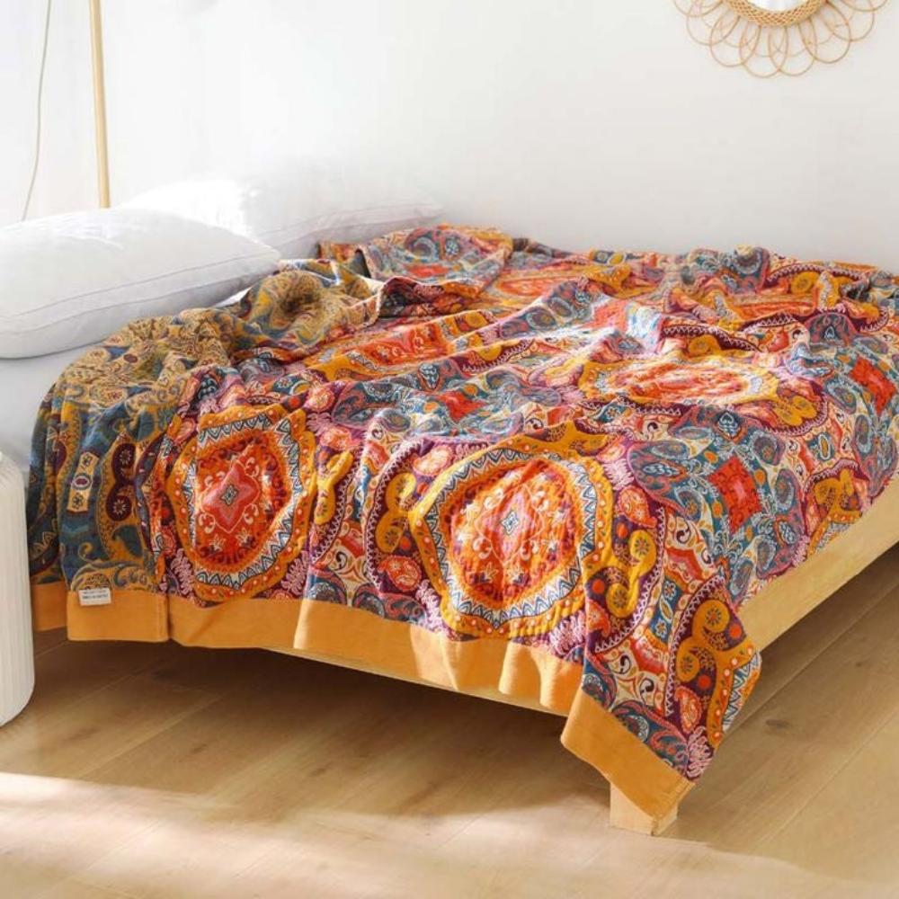Reversible Boho Throw Blanket - Fashinoza
