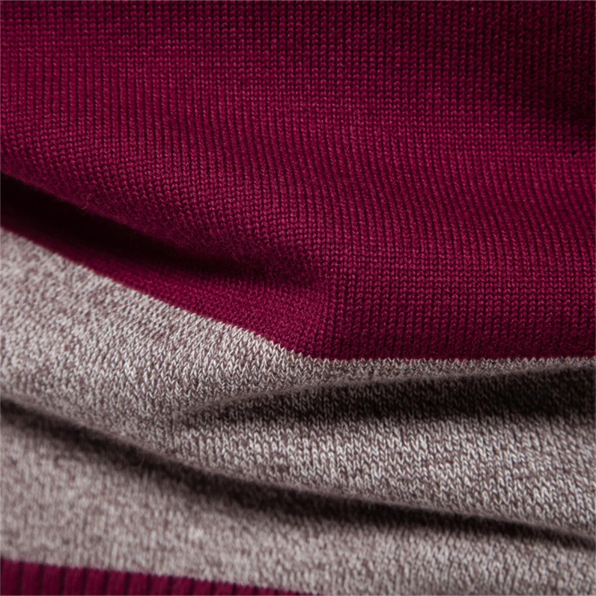 Men's Cotton Striped Polo Sweater