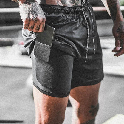 Men's Sport Shorts 2-In-1 Performance Comfort - Fashinoza