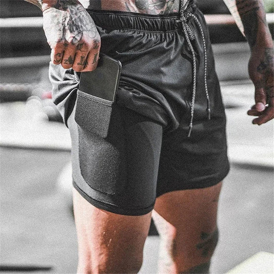 Men's Sport Shorts 2-In-1 Performance Comfort - Fashinoza