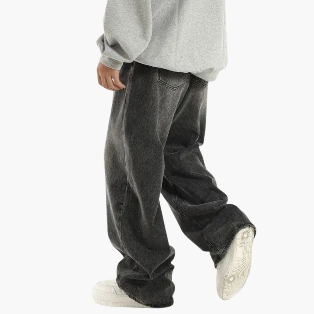Men's Straight Fit Wide Leg Jeans